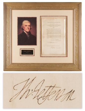 Lot #5 Thomas Jefferson Document Signed as Secretary of State, Granting a Pension to a Revolutionary War Officer 