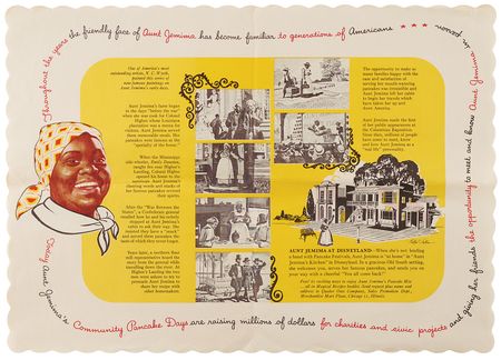 Lot #569 Disneyland: Aunt Jemima Pancake House Restaurant Placemat and Napkin - Image 1