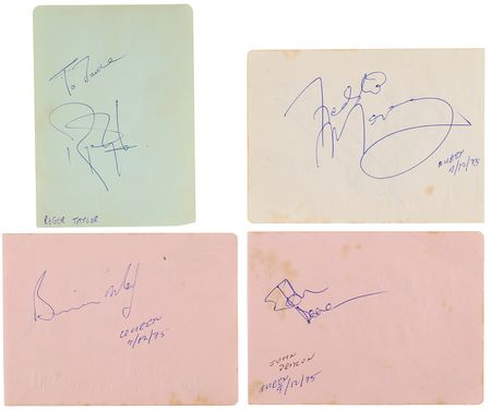 Lot #618 Queen Signatures (1975 and 1977) with Additional Autographs of Elton John, Cat Stevens, and Hawkwind - Image 1