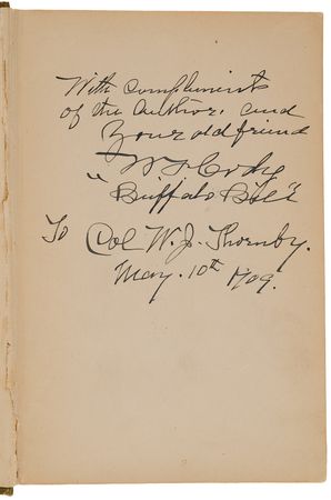 Lot #334 William F. 'Buffalo Bill' Cody Signed Book - True Tales of the Plains - Image 4
