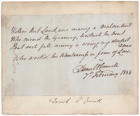 Lot #408 Daniel O'Connell (2) Signed Items - Handwritten Quote and Free Frank - Image 2
