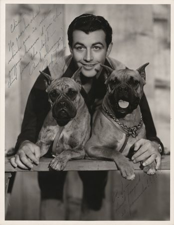 Lot #781 Robert Taylor Signed Oversized Photograph to MGM Hairdresser Edith Hubner - Image 1