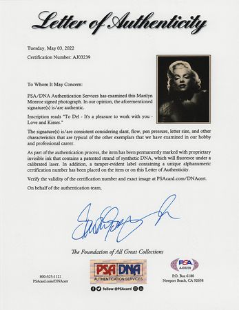 Lot #743 Marilyn Monroe Signed Oversized Photograph by Frank Powolny - 
