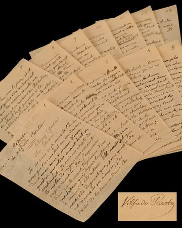 Lot #325 Vilfredo Pareto Autograph Manuscript Signed on Intellectuals: 
