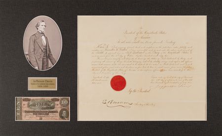Lot #446 Jefferson Davis Document Signed as President of CSA - Image 1