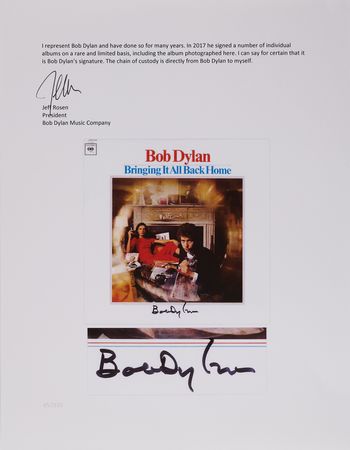Lot #616 Bob Dylan Signed Album - Bringing It All Back Home - Image 6
