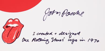 Lot #620 Rolling Stones: John Pasche Signed Print (18? x 24?) with added 'Tongue and Lips' Logo Sketch - Image 2
