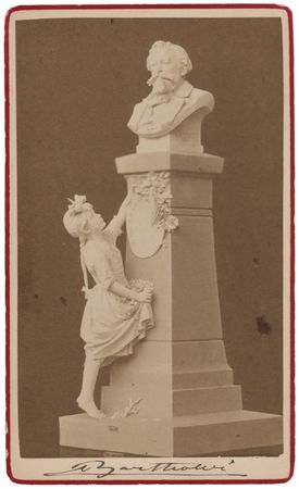 Lot #550 Frederic Auguste Bartholdi Twice-Signed Photograph - Image 1