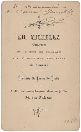 Lot #550 Frederic Auguste Bartholdi Twice-Signed Photograph - Image 2