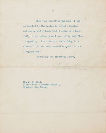 Lot #231 Woodrow Wilson Typed Letter Signed as President: 