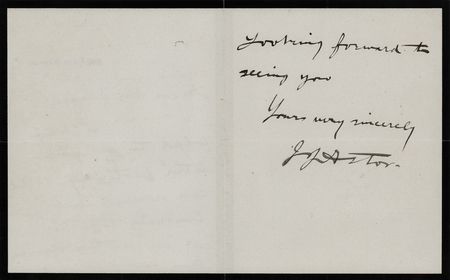 Lot #342 John Jacob Astor IV Autograph Letter Signed - Image 2