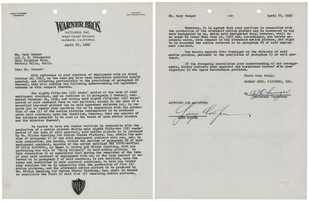 Lot #759 Gary Cooper Document Signed for The