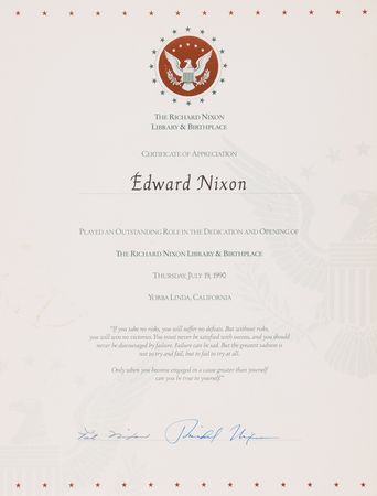 Lot #164 Richard Nixon (2) Signed Items Presented to Family Members - Image 3
