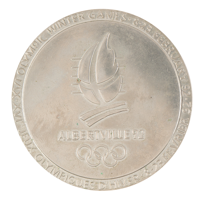 Lot 3153 Albertville 1992 Winter Olympics Chrome-Plated Steel Participation Medal