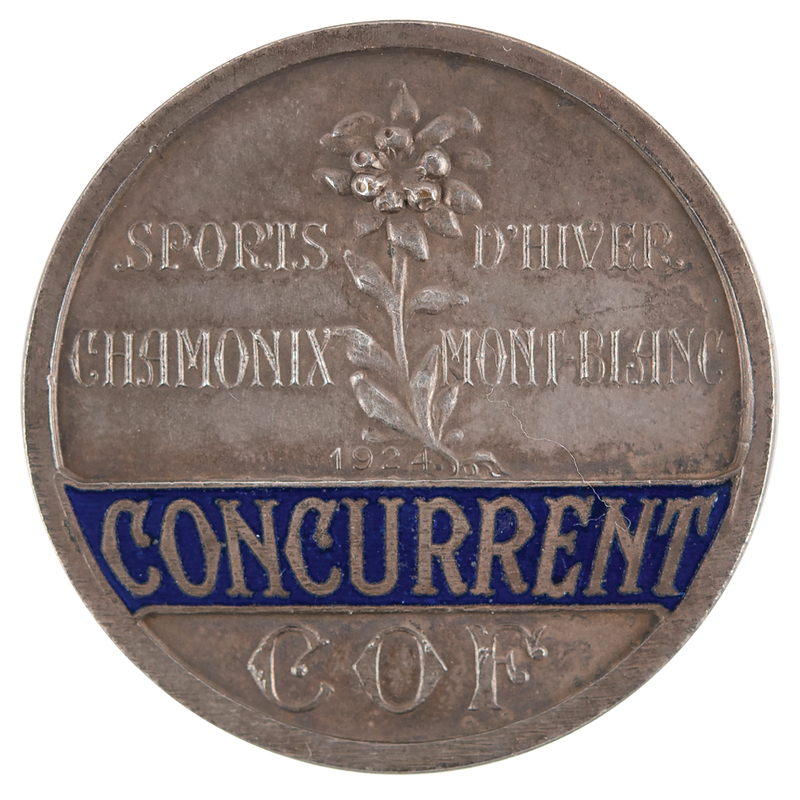 Lot 3187 Chamonix 1924 Winter Olympics Competitor's Badge