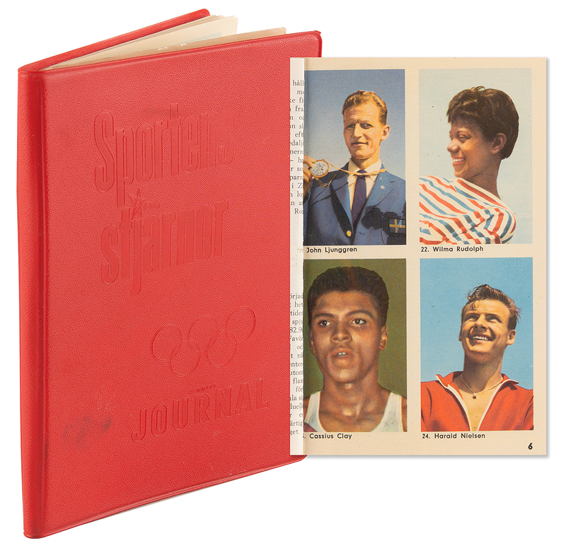 Lot 3267 Rome 1960 Summer Olympics Complete 'Sportens Stjarnor' Hemmets Journal with Muhammad Ali 'Rookie Card'