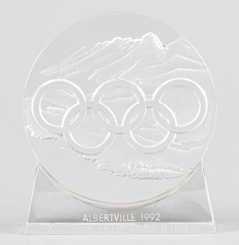 Lot 3333 Albertville 1992 Winter Olympics Lalique Glass Paperweight