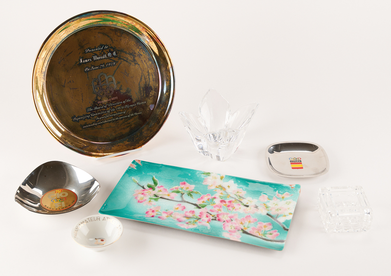 Lot 3338 Olympic Committee Dishware and Glassware (9) Items - From the Collection of IOC Member James Worrall