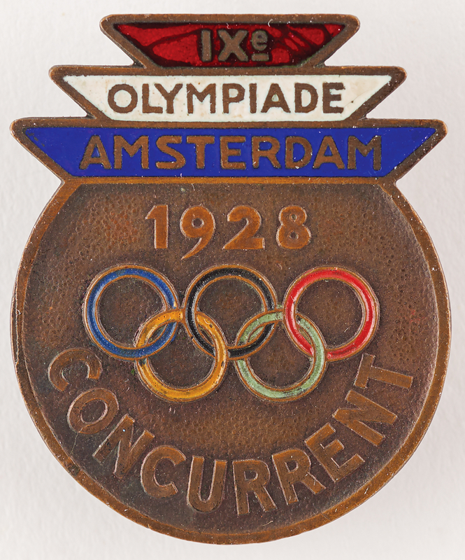 Lot 3192 Amsterdam 1928 Summer Olympics Competitor's Badge