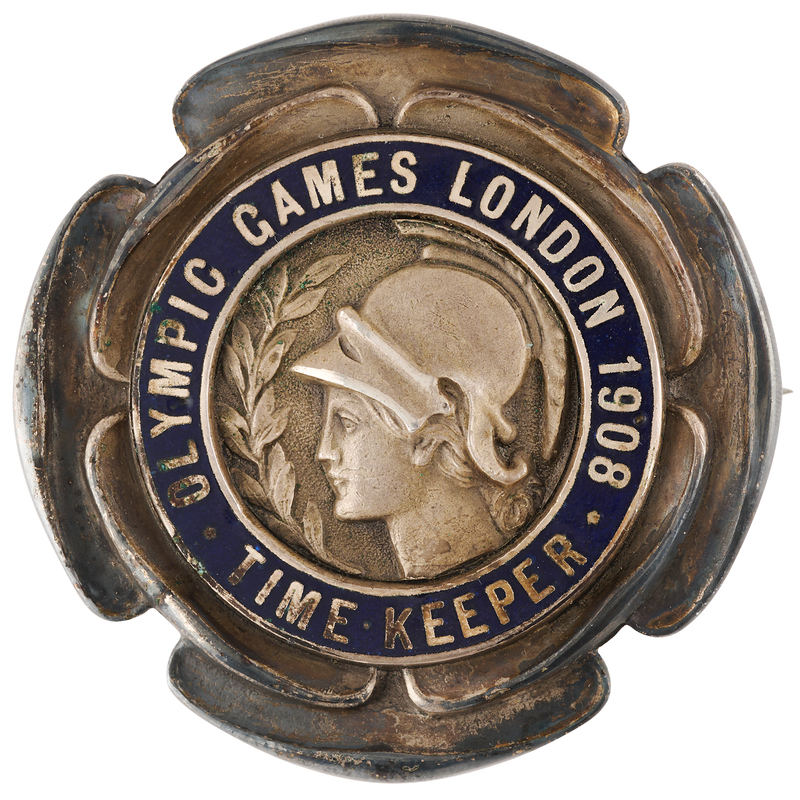 Lot 3181 London 1908 Olympics 'Time Keeper' Badge