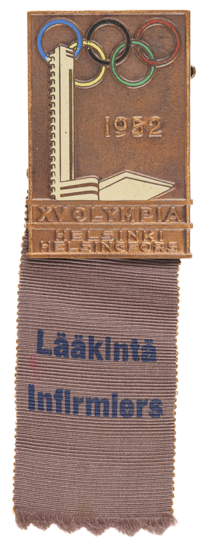 Lot 3208 Helsinki 1952 Summer Olympics Nurse Badge