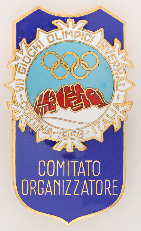 Lot 3213 Cortina 1956 Winter Olympics Organizing Committee Badge