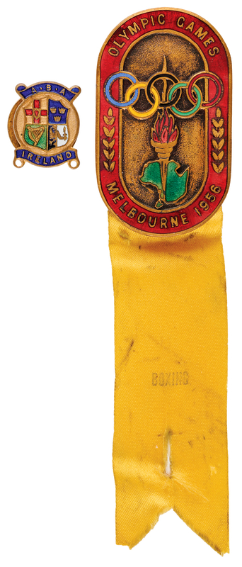 Lot 3215 Melbourne 1956 Summer Olympics Participant's Badge for Boxing