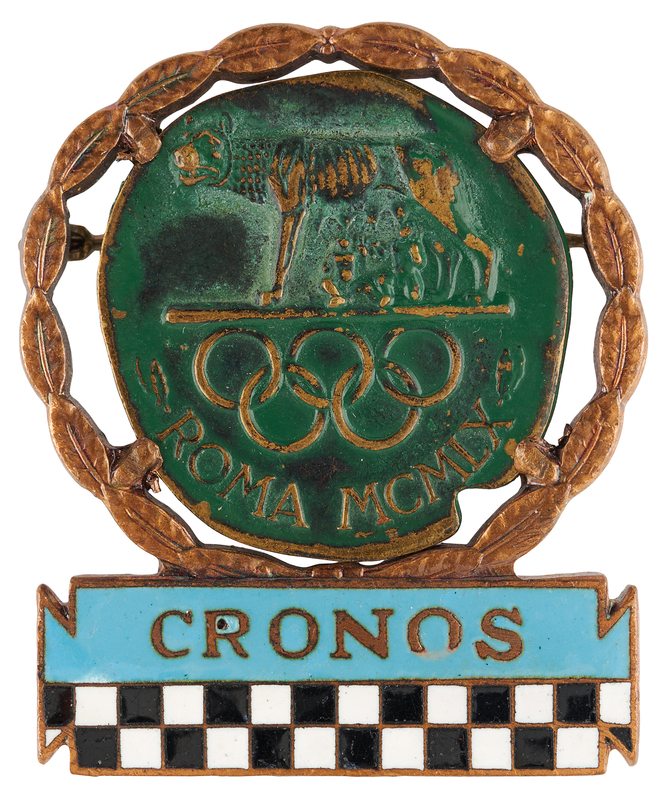 Lot 3216 Rome 1960 Summer Olympics Timekeeper's Badge