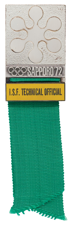 Lot 3230 Sapporo 1972 Winter Olympics International Ski Federation Technical Official's Badge for Skiing