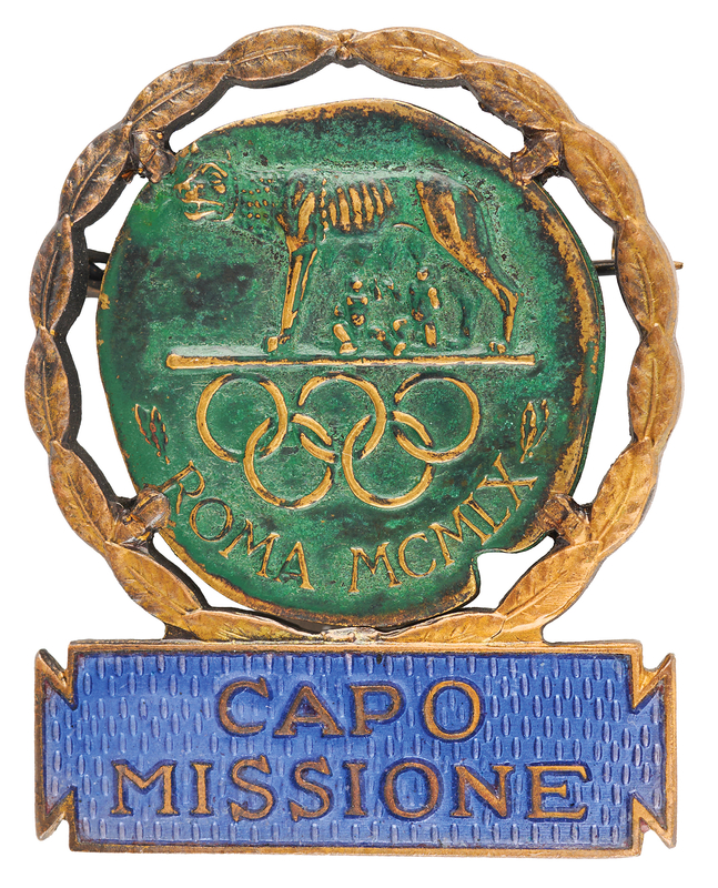 Lot 3218 Rome 1960 Summer Olympics 'Chef de Mission' Badge