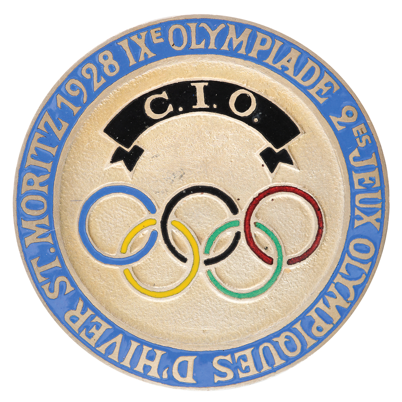 Lot 3194 St. Moritz 1928 Winter Olympics 'I.O.C.' Badge