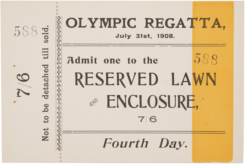 Lot 3288 London 1908 Olympics Ticket for the Olympic Regatta