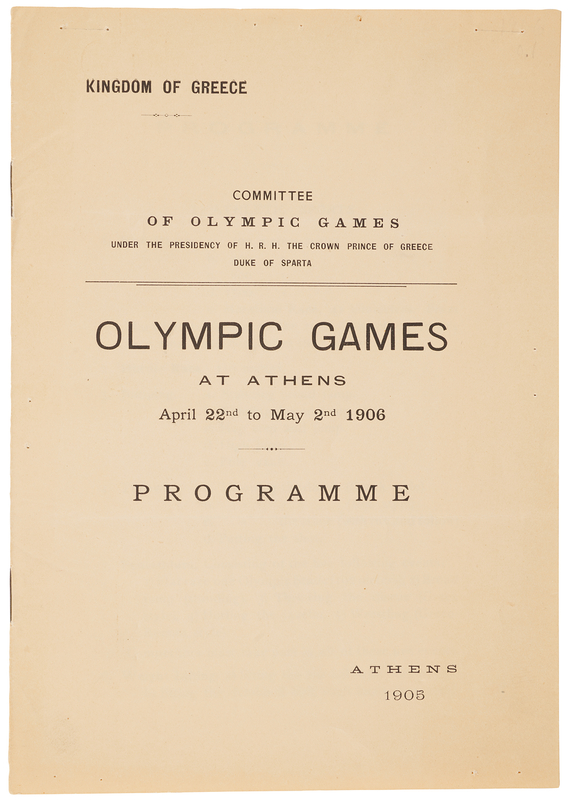 Lot 3266 Athens 1906 Intercalated Olympics Program