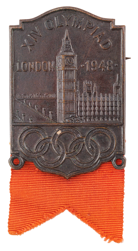 Lot 3206 London 1948 Summer Olympics Competitor's Participation Badge