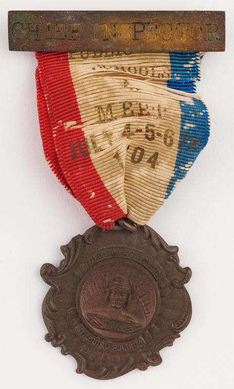 Lot 3178 St. Louis 1904 Olympics Chief Inspector's Badge for the Public Schools Athletic League Championships