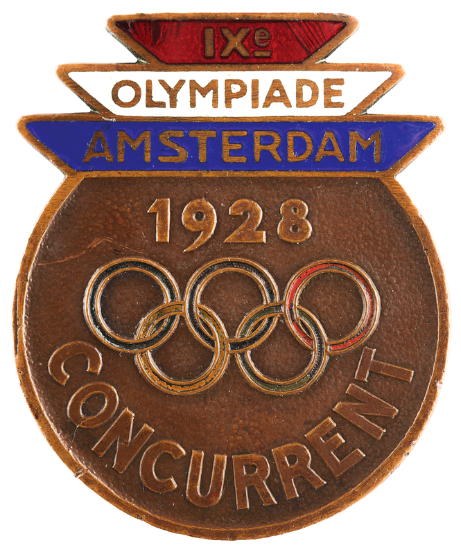 Lot 3195 Amsterdam 1928 Summer Olympics Competitor's Badge
