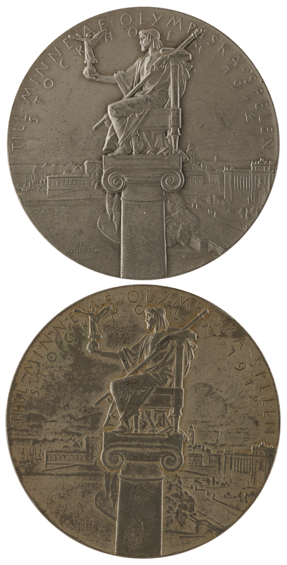 Lot 3122 Stockholm 1912 Olympics (2) Pewter Participation Medals