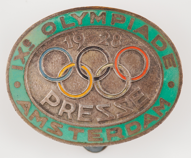 Lot 3196 Amsterdam 1928 Summer Olympics Press Badge