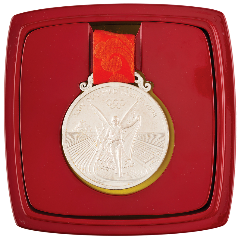 Lot 3101 Beijing 2008 Summer Olympics Silver Winner's Medal for Boxing, with Case and Box