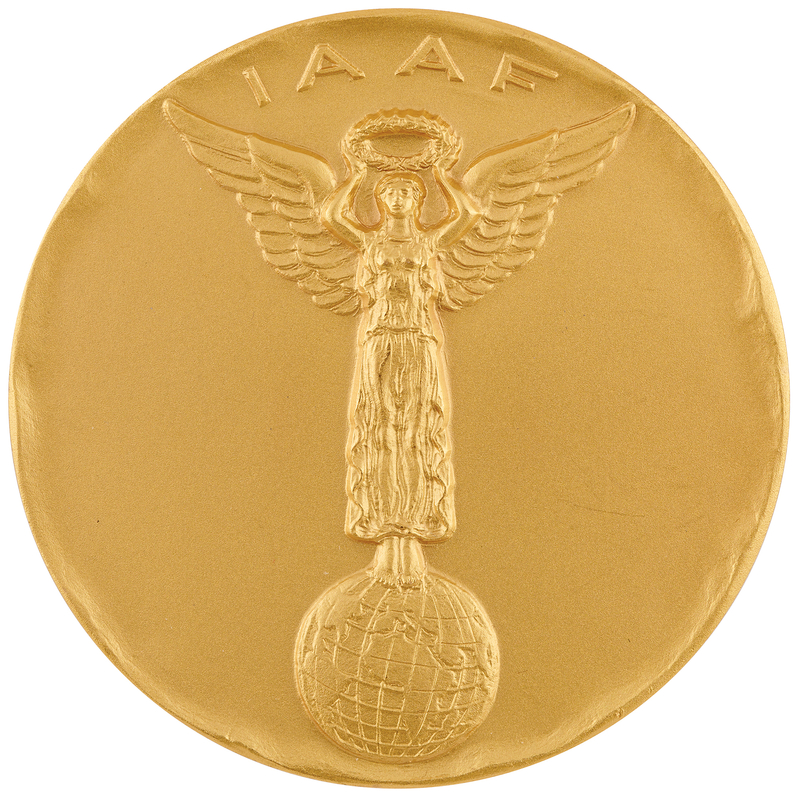 Lot 3331 International Amateur Athletic Federation (IAAF) 70th Anniversary Medal (1982) with Case Signed by President Primo Nebiolo