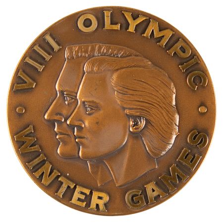 Lot #3078 Squaw Valley 1960 Winter Olympics Sample Bronze Winner's Medal for Biathlon - Image 1