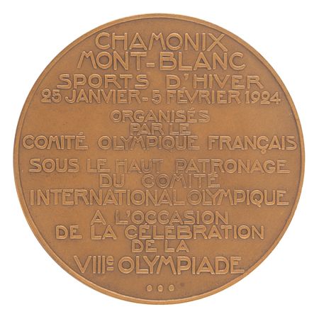 Lot #3063 Chamonix 1924 Winter Olympics Bronze Winner's Medal - Image 2