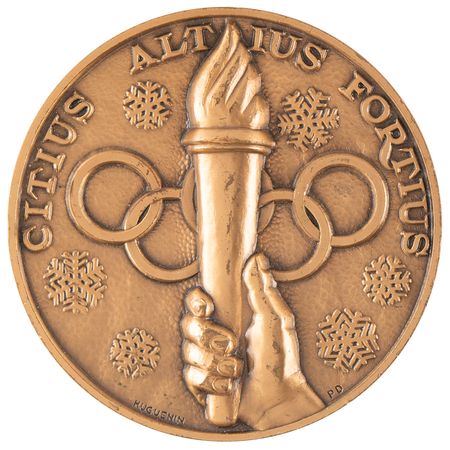 Lot #3072 St. Moritz 1948 Winter Olympics Collection of (3) Winner's Medals: Gold, Silver, and Bronze - Image 6