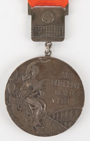 Lot #3081 Mexico City 1968 Summer Olympics Gold Winner's Medal for Women's Volleyball - Image 3