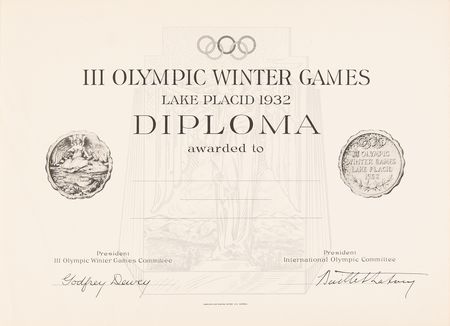 Lot #3162 Winter Olympics Participation Diplomas (4) for Lake Placid 1932, Lake Placid 1980, Sarajevo 1984, and Albertville 1992 - Image 5