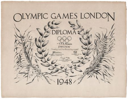 Lot #3166 London 1948 Summer Olympics Silver Medal