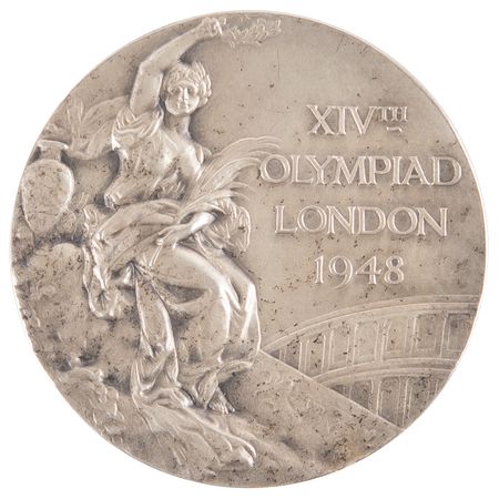 Lot #3074 London 1948 Summer Olympics Silver Winner's Medal - Image 1