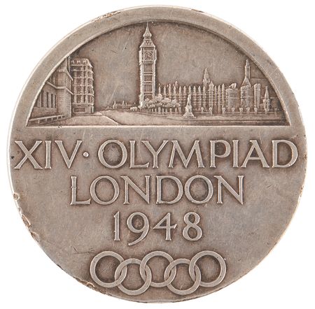Lot #3133 London 1948 Summer Olympics Silvered Bronze Participation Medal - Image 2