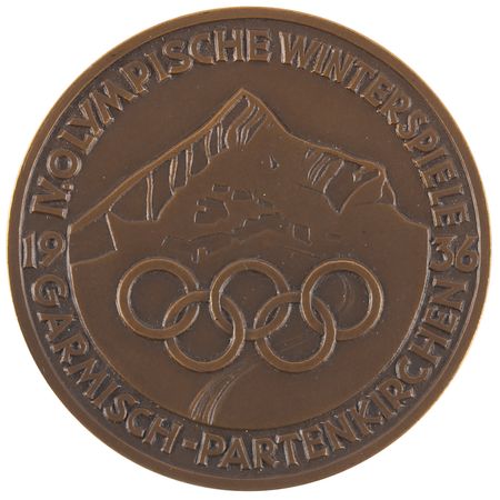 Lot #3128 Garmisch 1936 Winter Olympics Bronze Participation Medal - Image 1