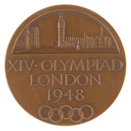 Lot #3134 London 1948 Summer Olympics Bronze Participation Medal - Image 2